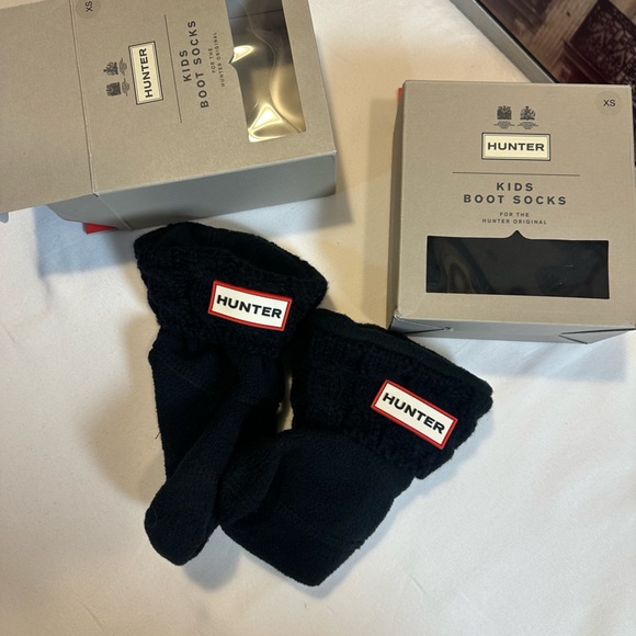 Hunter kids socks rubberized logo patch at rolled cuffs. Size XS (2 pairs ) - Picture 3 of 12